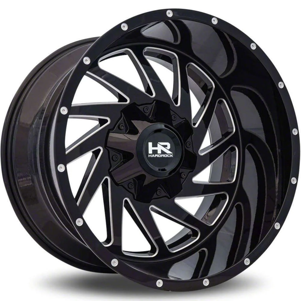 Hardrock Offroad Crusher Gloss Black Milled 6-Lug Wheel; 20x9; 0mm Offset (19-23 Ranger)