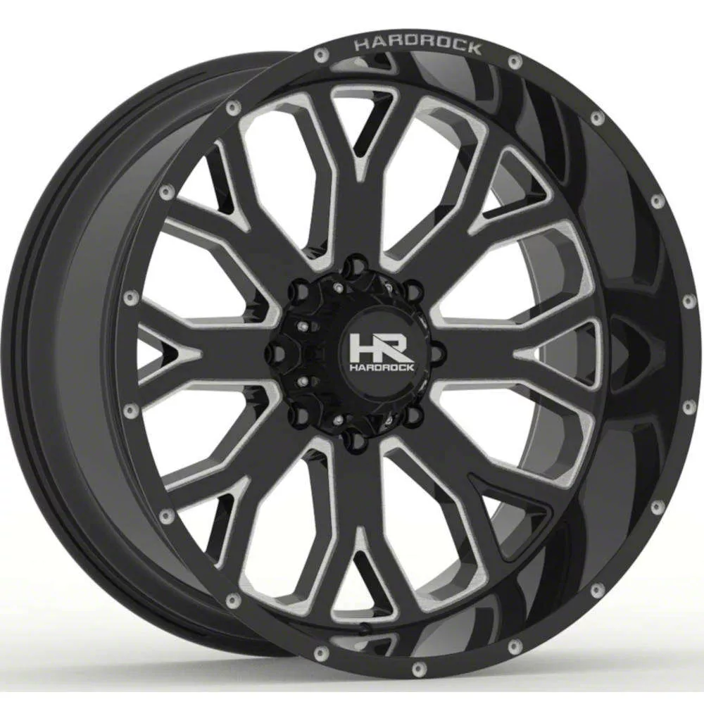 Hardrock Offroad Slammer Xposed Gloss Black Milled 6-Lug Wheel; 20x12; -44mm Offset (19-23 Ranger)