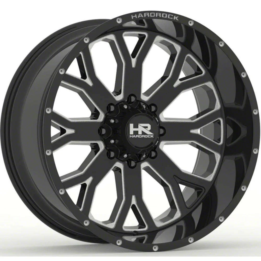 Hardrock Offroad Slammer Xposed Gloss Black Milled 6-Lug Wheel; 20x9; 0mm Offset (19-23 Ranger)