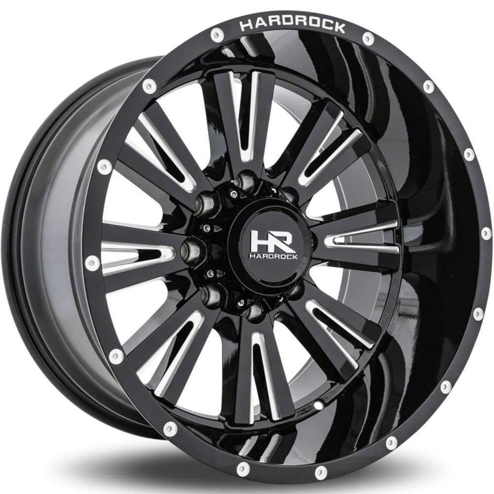 Hardrock Offroad Spine Xposed Gloss Black Milled 6-Lug Wheel; 20x9; 0mm Offset (19-23 Ranger)
