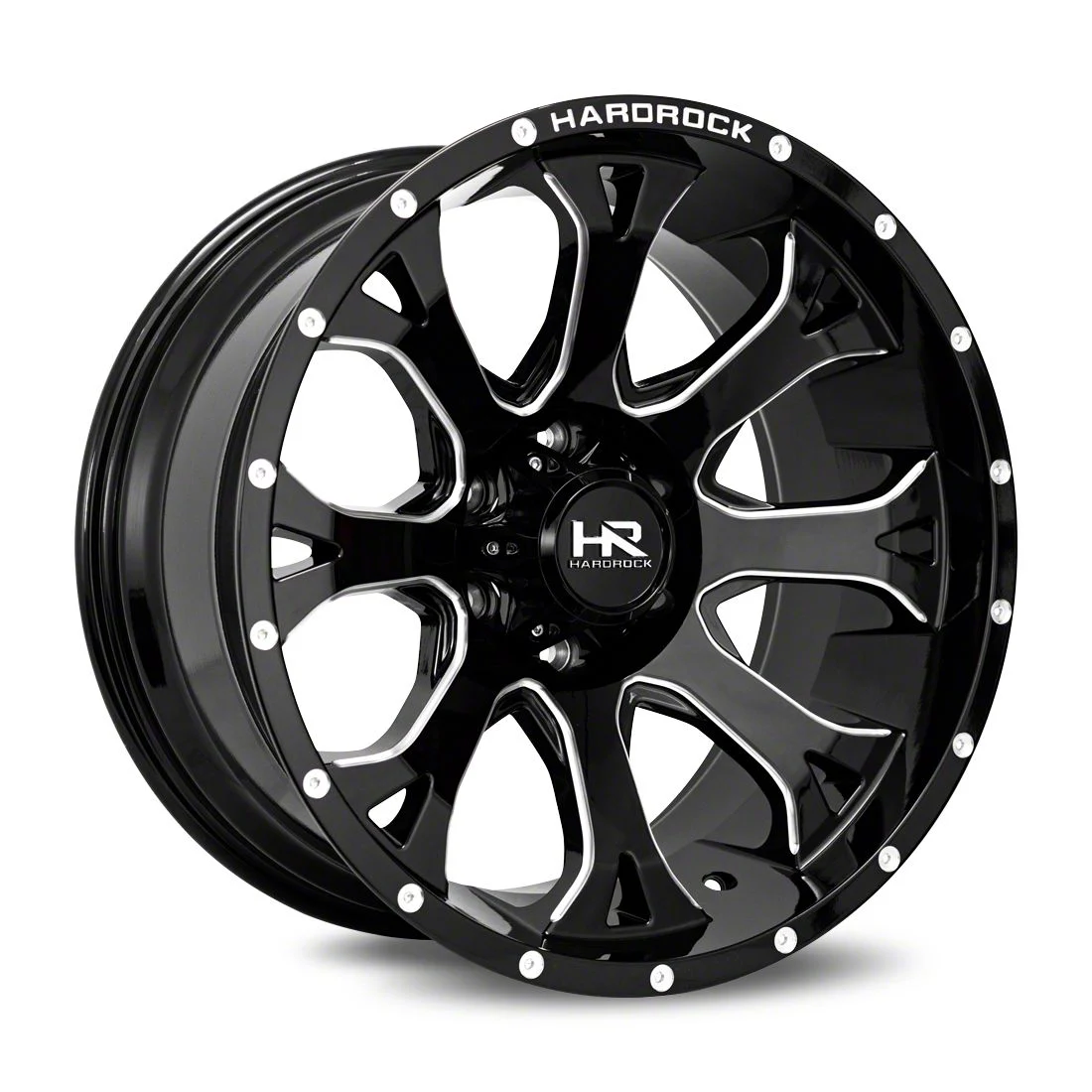 Hardrock Offroad BloodShot Xposed Gloss Black Milled 6-Lug Wheel; 20x10; -19mm Offset (19-26 RAM 1500)