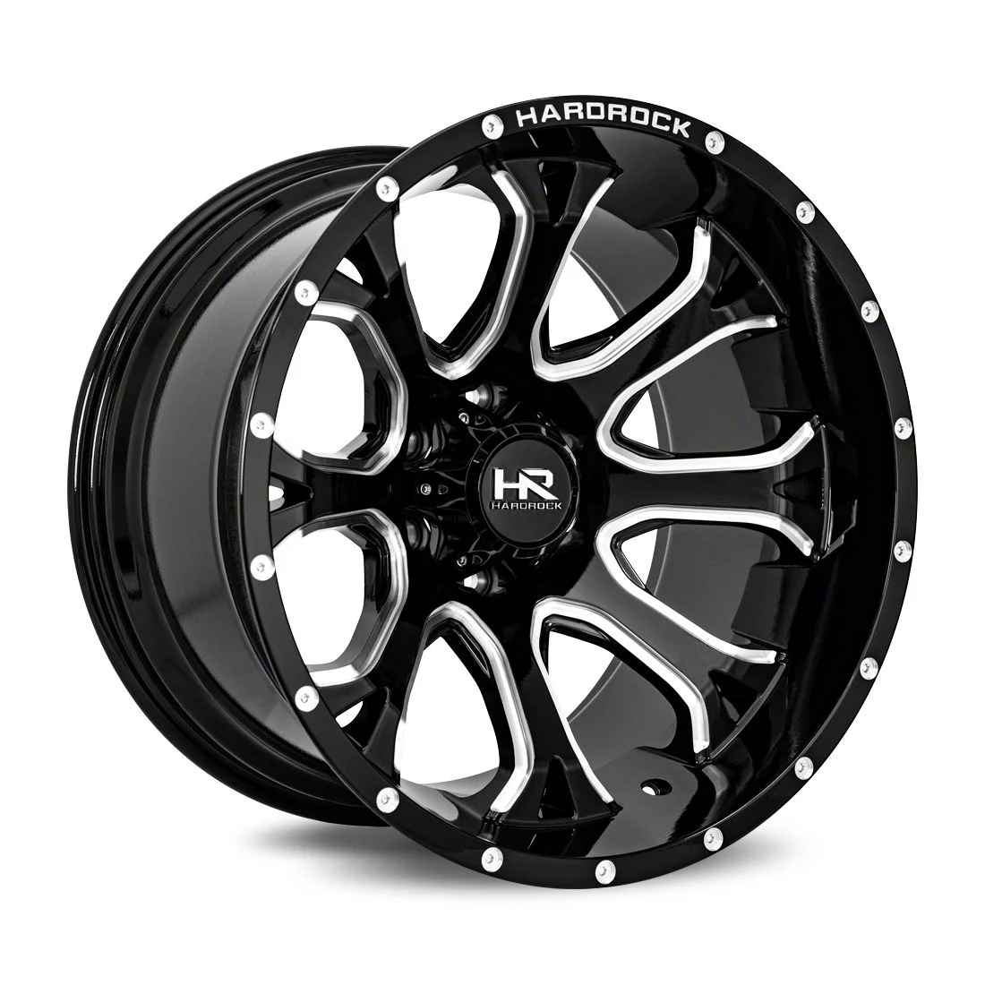 Hardrock Offroad BloodShot Xposed Gloss Black Milled 6-Lug Wheel; 20x12; -44mm Offset (19-26 RAM 1500)
