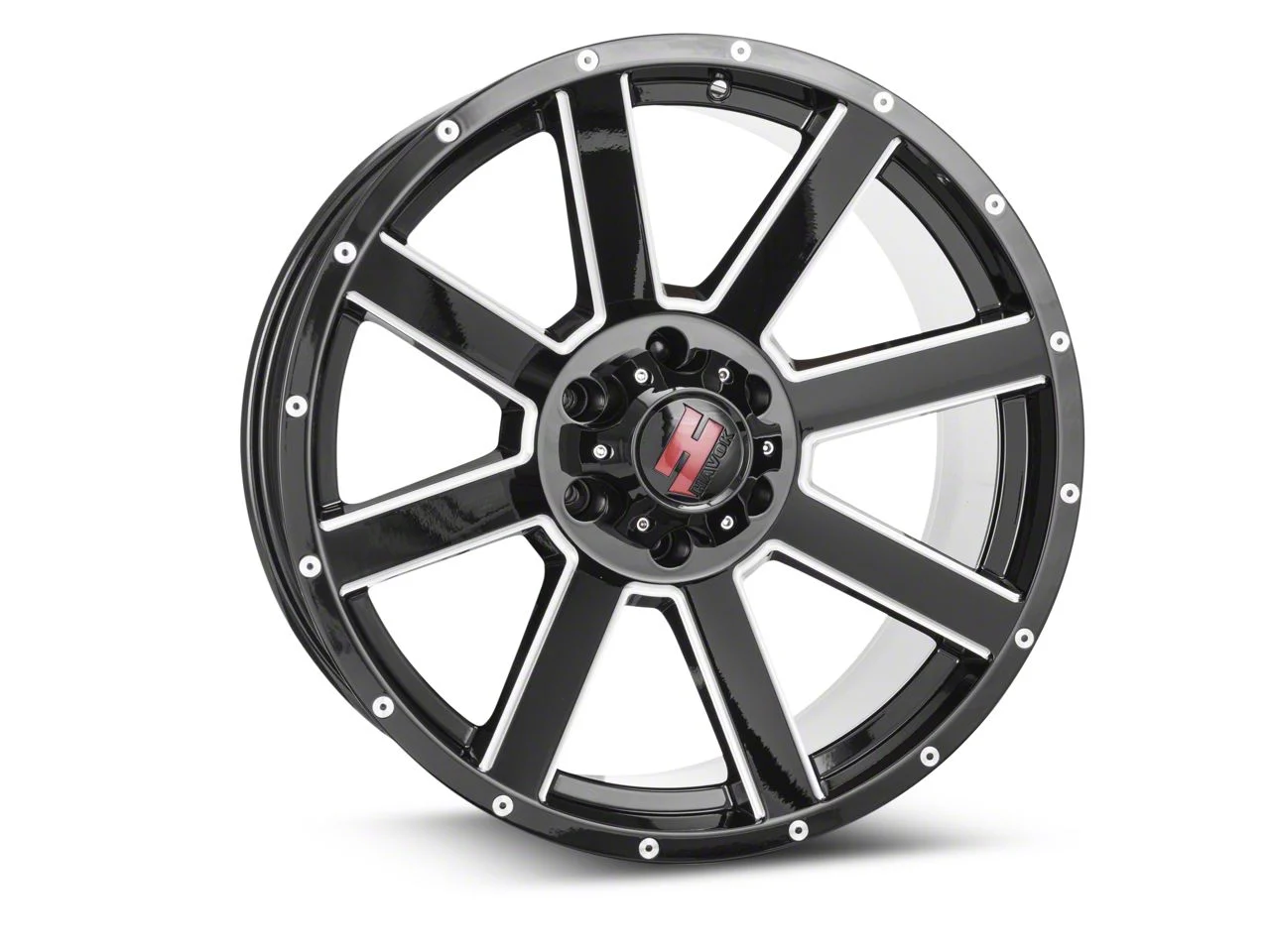 Havok Off-Road H109 Black Milled 6-Lug Wheel; 20x9; 12mm Offset (14-18 Silverado 1500)