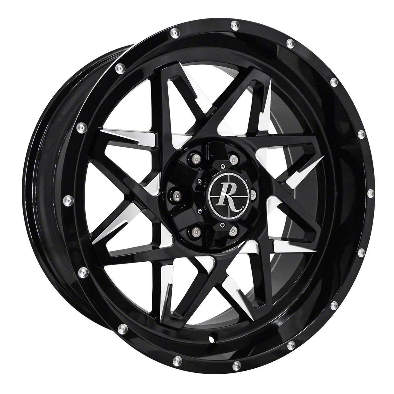 HD Off-Road Wheels Caliber Gloss Black Milled 6-Lug Wheel; 20x9; -10mm Offset (04-08 F-150)