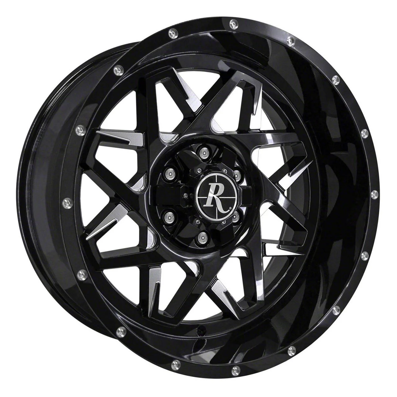 HD Off-Road Wheels Caliber Gloss Black Milled 6-Lug Wheel; 20x10; -40mm Offset (07-13 Silverado 1500)