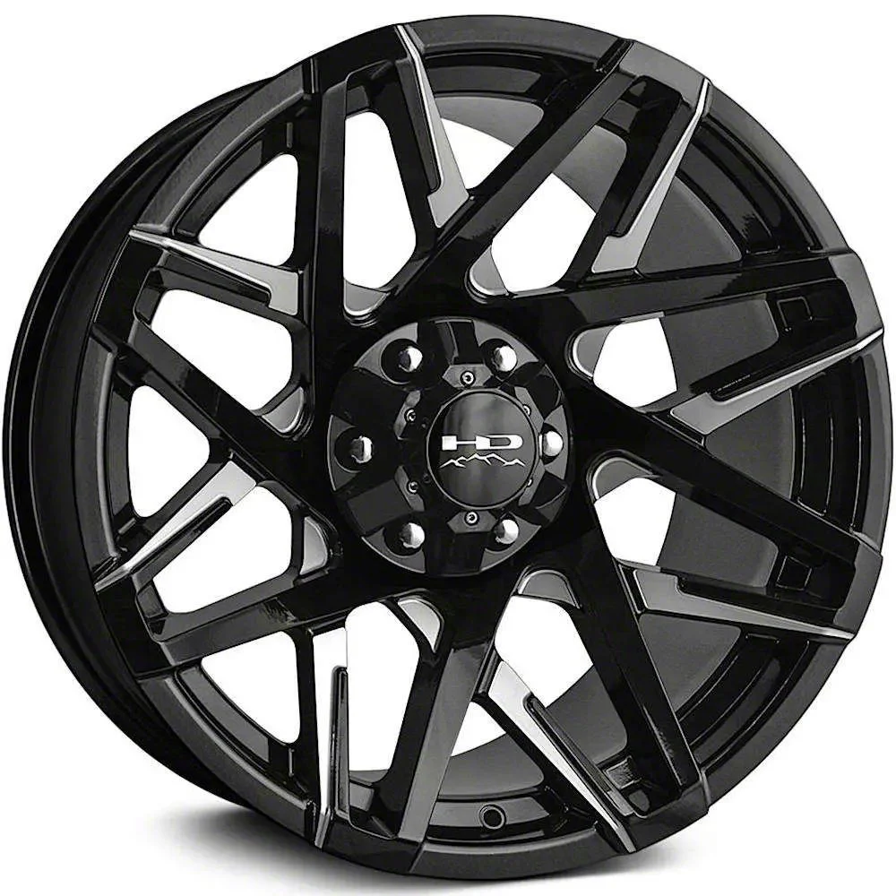 HD Off-Road Wheels Canyon Gloss Black Milled 5-Lug Wheel; 20x10; -25mm Offset (09-18 RAM 1500)