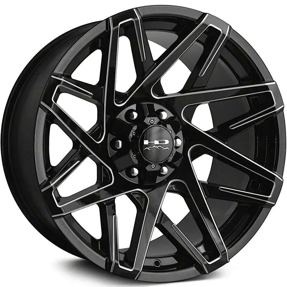 HD Off-Road Wheels Canyon Gloss Black Milled 6-Lug Wheel; 20x10; -25mm Offset (14-18 Sierra 1500)