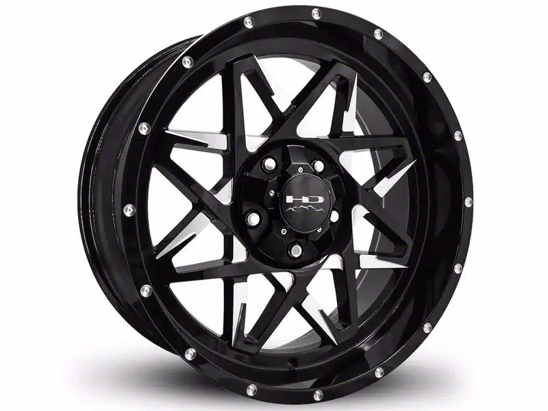 HD Off-Road Wheels Caliber Gloss Black Milled 6-Lug Wheel; 20x10; -25mm Offset (21-26 F-150)