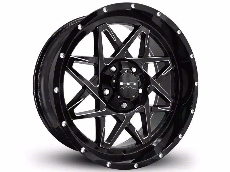 HD Off-Road Wheels Caliber Gloss Black Milled 6-Lug Wheel; 20x10; -25mm Offset (19-23 Ranger)