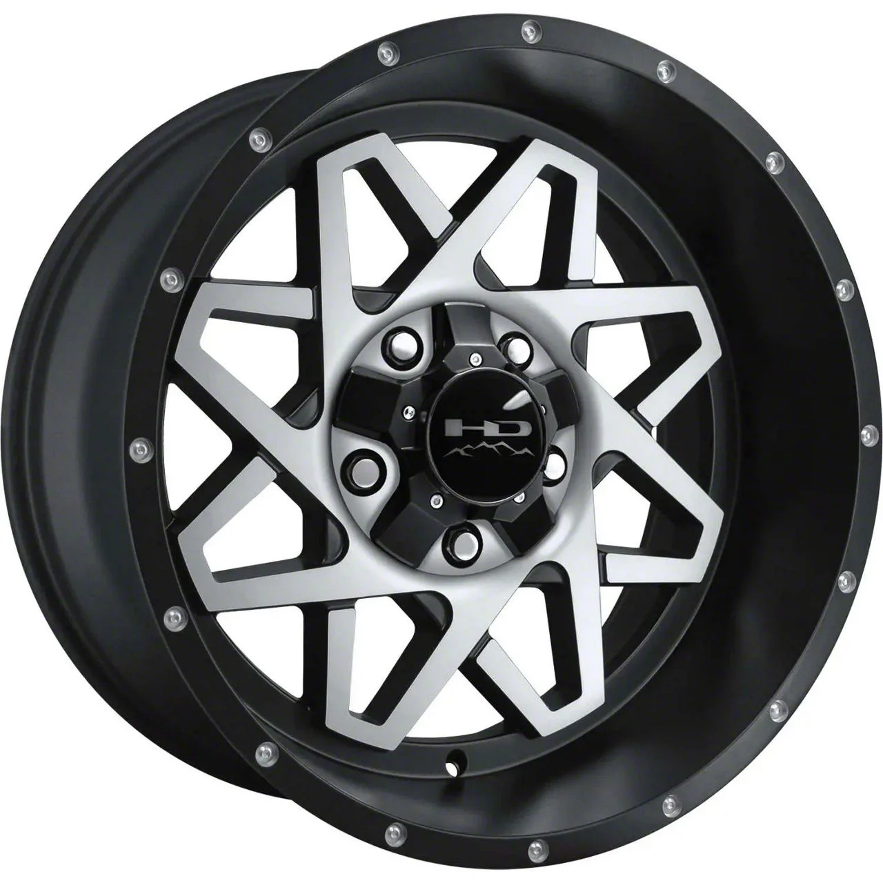 HD Off-Road Wheels Gridlock Satin Black Machined 6-Lug Wheel; 20x10; -25mm Offset (19-26 Silverado 1500)