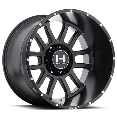 Hostile Gauntlet Asphalt 8-Lug Wheel; 22x10; -25mm Offset (17-22 F-250 Super Duty)