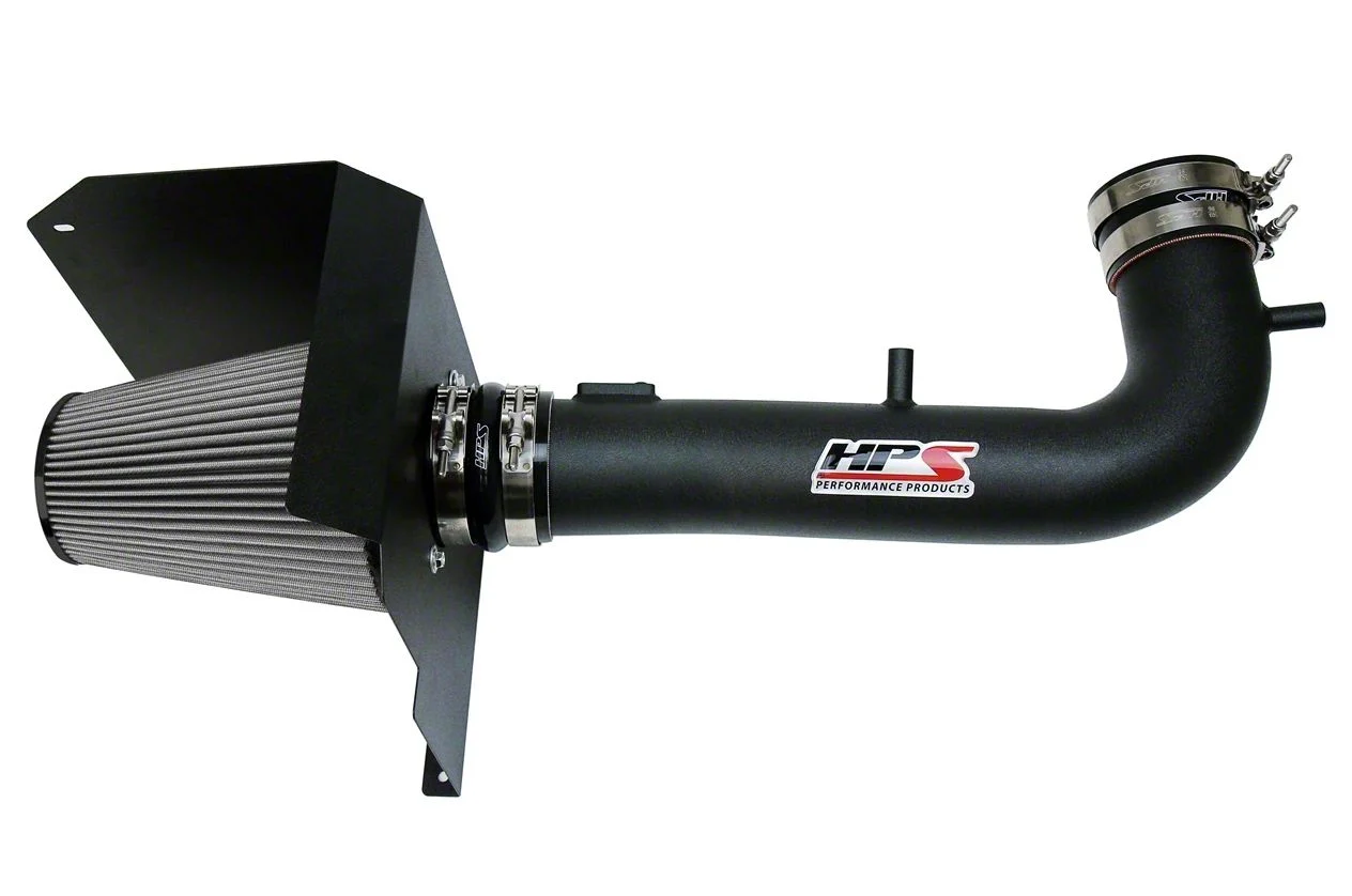 Shortram Cold Air Intake; Wrinkle Black (14-18 5.3L Sierra 1500)