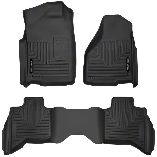 Husky Liners X-Act Contour Front and Second Seat Floor Liners; Black (02-18 RAM 1500 Quad Cab)