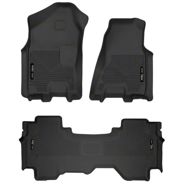 Husky Liners X-Act Contour Front and Second Seat Floor Liners; Black (19-24 RAM 1500 Quad Cab)