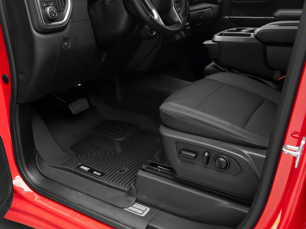 Husky Liners X-Act Contour Front and Second Seat Floor Liners; Black (19-26 Sierra 1500 Crew Cab w/ Rear Underseat Storage)