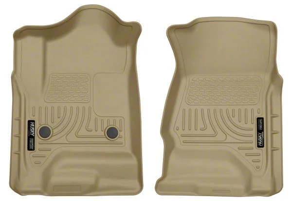 Husky Liners WeatherBeater Front Floor Liners; Tan (15-19 Silverado 2500 HD Double Cab, Crew Cab)