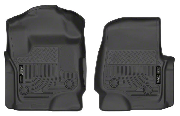 Husky Liners WeatherBeater Front Floor Liners; Black (17-26 F-250 Super Duty SuperCab, SuperCrew w/ Vinyl Floors)