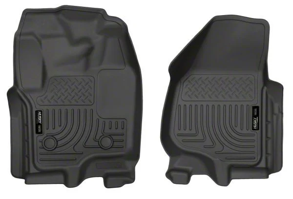 Husky Liners WeatherBeater Front Floor Liners; Black (12-16 F-250 Super Duty SuperCab, SuperCrew w/o Floor Shifter)