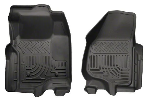Husky Liners WeatherBeater Front Floor Liners; Black (11-12 F-250 Super Duty SuperCab, SuperCrew w/o Floor Shifter)