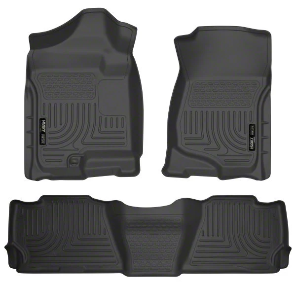 Husky Liners WeatherBeater Front and Second Seat Floor Liners; Black (07-14 Tahoe)