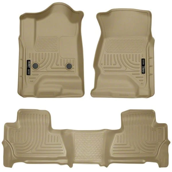 Husky Liners WeatherBeater Front and Second Seat Floor Liners; Tan (15-20 Tahoe)