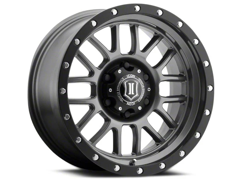 ICON Alloys Alpha Gunmetal 6-Lug Wheel; 17x8.5; 0mm Offset (19-26 Sierra 1500)