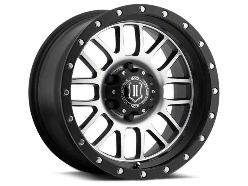 ICON Alloys Alpha Satin Black Machined 6-Lug Wheel; 17x8.5; 0mm Offset (07-13 Sierra 1500)