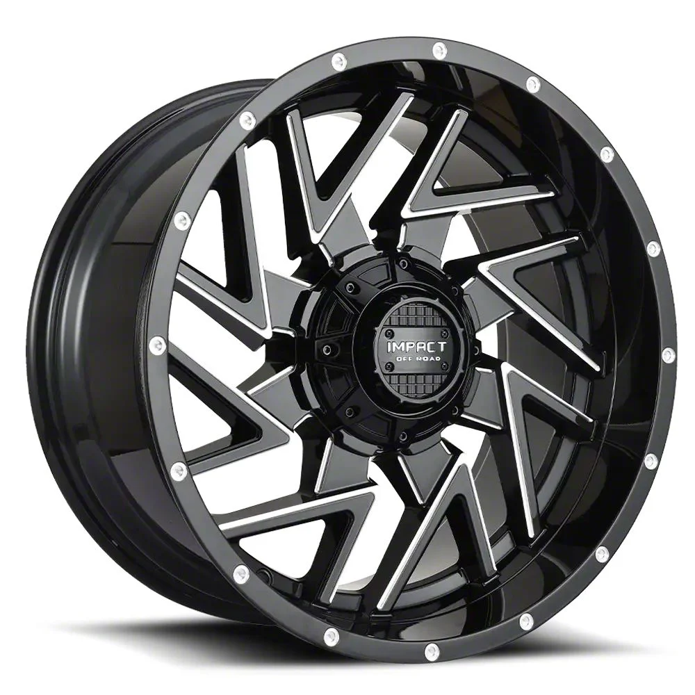 Impact Wheels 809 Gloss Black Milled 6-Lug Wheel; 20x10; -12mm Offset (07-13 Sierra 1500)
