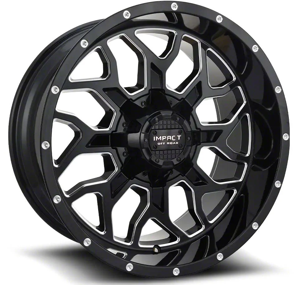Impact Wheels 813 Gloss Black Milled 6-Lug Wheel; 20x12; -44mm Offset (07-13 Sierra 1500)