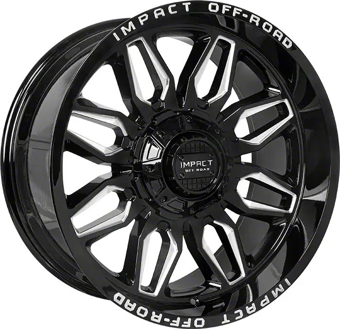 Impact Wheels 827 Gloss Black Milled 6-Lug Wheel; 20x10; -12mm Offset (14-18 Sierra 1500)