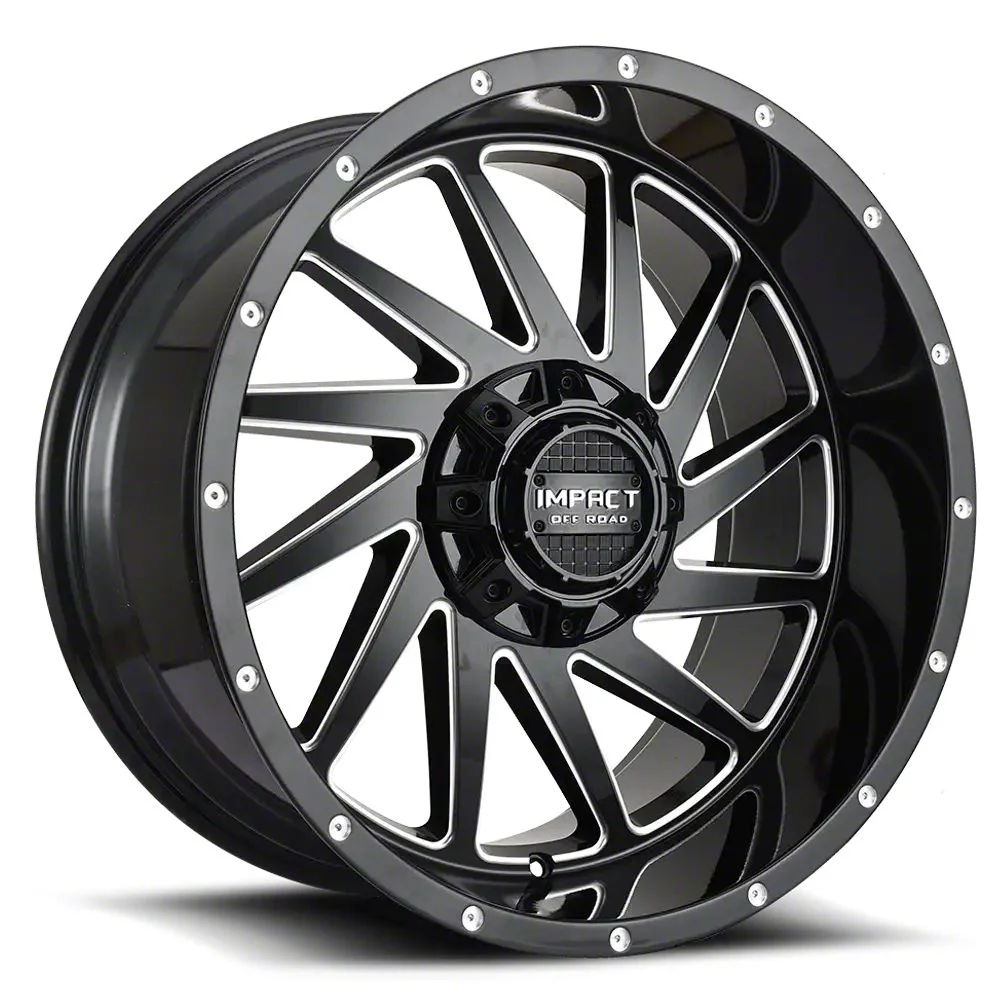 Impact Wheels 811 Gloss Black Milled 6-Lug Wheel; 20x10; -12mm Offset (19-26 Sierra 1500)