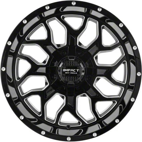 Impact Wheels 813 Gloss Black Milled 6-Lug Wheel; 20x10; -12mm Offset (19-26 Sierra 1500)