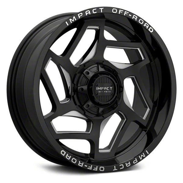 Impact Wheels 826 Gloss Black Milled 6-Lug Wheel; 20x10; -12mm Offset (19-26 Sierra 1500)