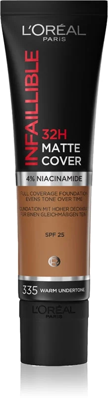 L’Oréal Paris Infaillible 32H Matte Finish fondotinta opacizzante lunga tenuta SPF 25 colore 335 Warm Undertone 30 ml