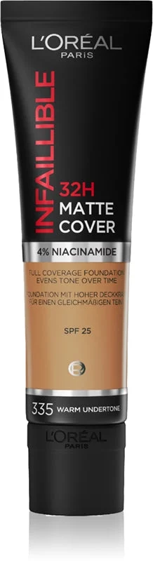 L’Oréal Paris Infaillible 32H Matte Finish fondotinta opacizzante lunga tenuta SPF 25 colore 310 Warm Undertone 30 ml