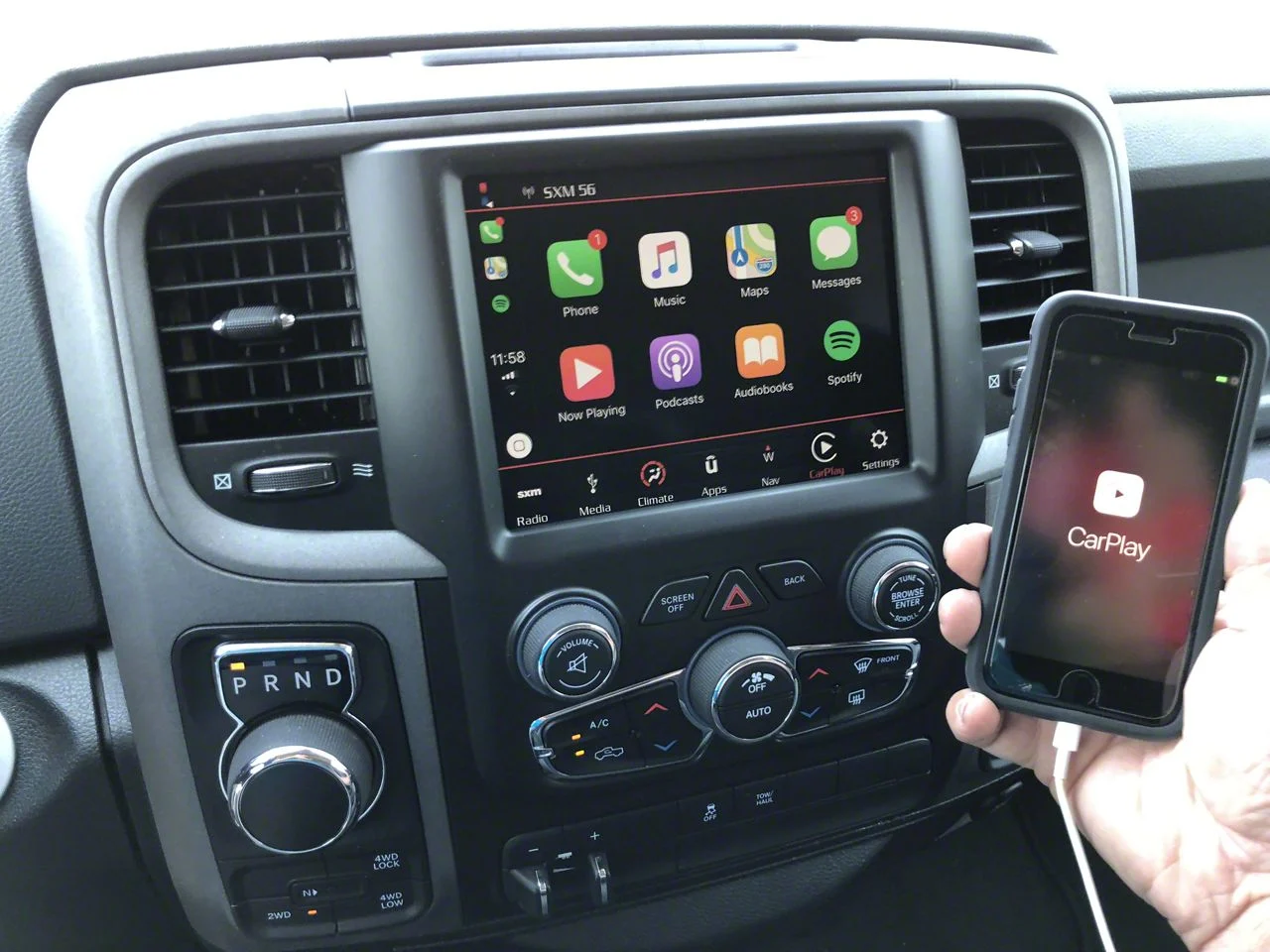 Infotainment 8.4-Inch 4C NAV UAQ Retrofit Kit with Apple CarPlay and Android Auto; No Dash Bezel Included (2018 RAM 1500)