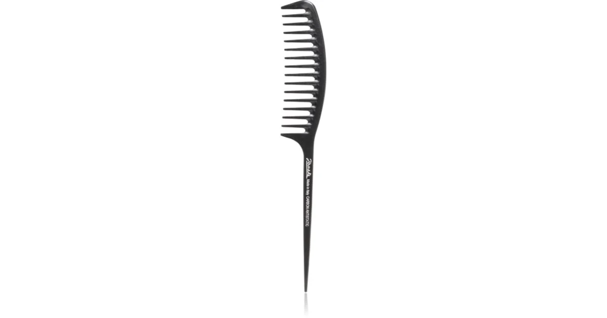 Janeke Pettine Moda In Fibra Di Carbonio Con Coda Lunga E Montatura Ondulata Pettine Per Capelli 21,5 X 3 Cm