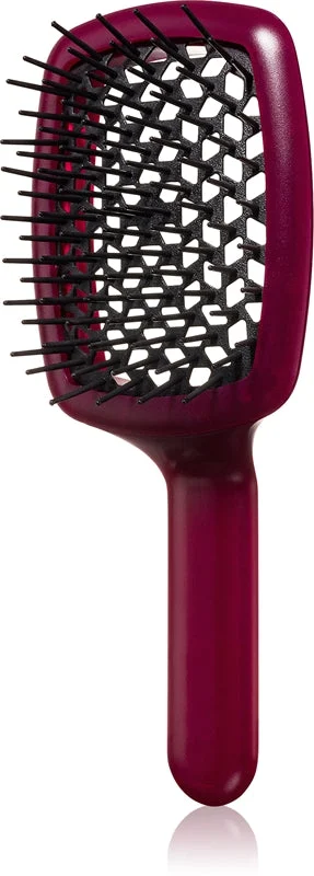 Janeke Curvy "M" Vented Brush spazzola piatta per la termoprotezione dei capelli 21 x 8,5 x 4 cm rosso vino