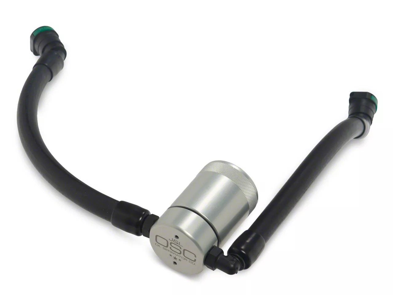 J&L 3.0 Oil Separator; Clear/Satin Anodized; Driver Side (05-10 5.4L F-150)