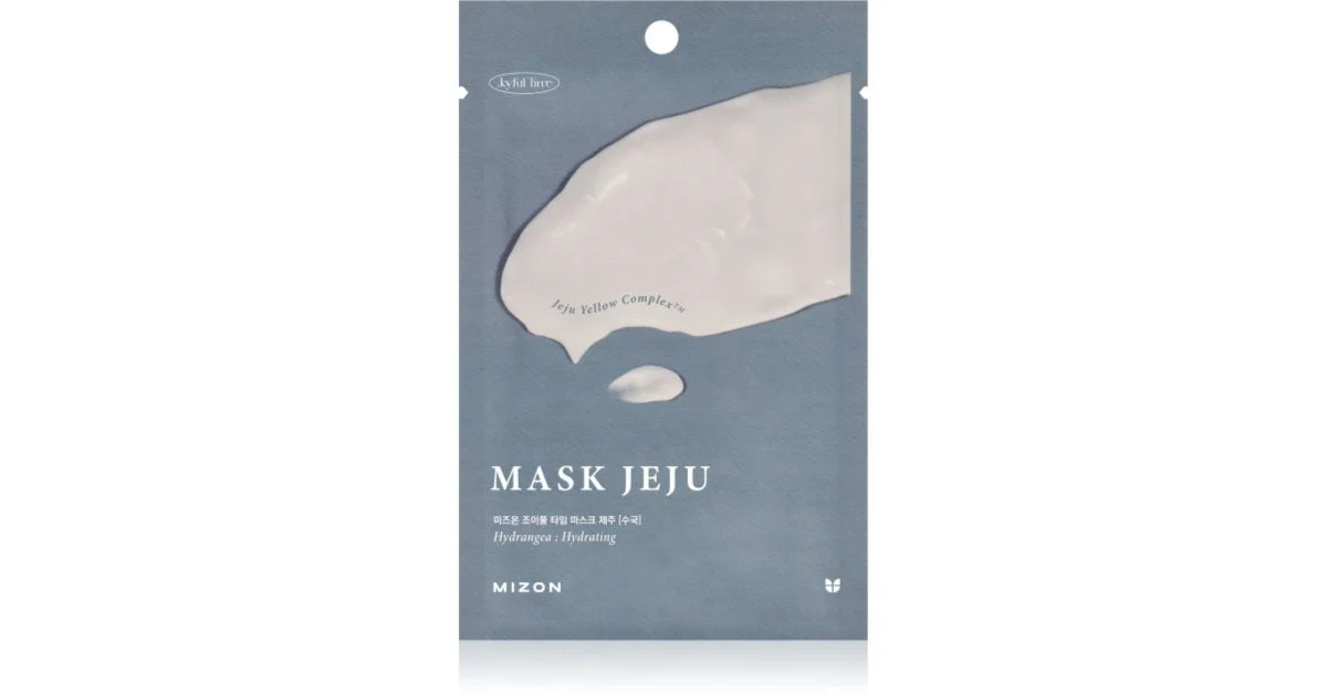 Mizon Joyful Time Jeju Hydrangea mascheraviso idratante in tessuto per pelli secche 23 g