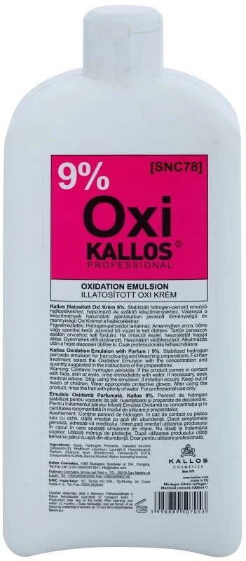 Kallos Kallos Classic Oxi Crema Perossido Al 9% Per Uso Professionale 1000 Ml
