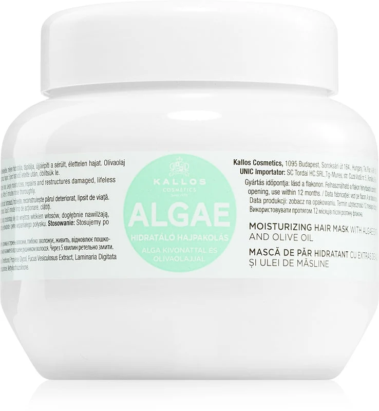 Maschera per capelli idratante alle alghe Kallos 275 ml