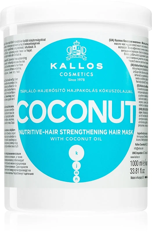 Maschera rinforzante per capelli nutriente al cocco Kallos 1000 ml