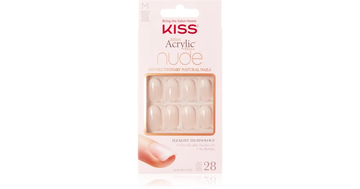 Kiss my face Salon Acrylic French Nude Unghie 64267 ( 28 pezzi ) - Unghie acriliche french manicure per un look naturale