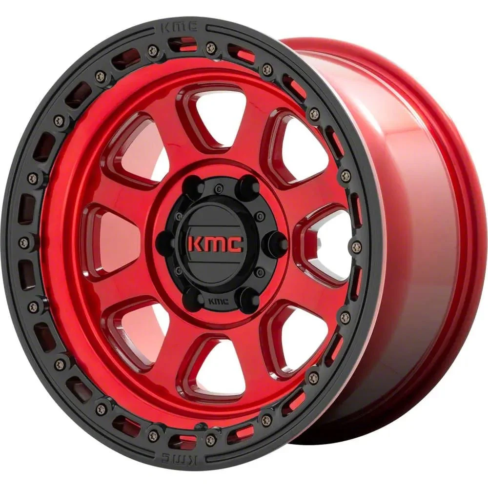 KMC Chase Candy Red with Black Lip 6-Lug Wheel; 17x9; 0mm Offset (15-20 Yukon)