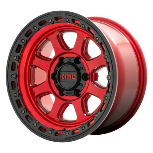 KMC Chase Candy Red with Black Lip 6-Lug Wheel; 17x9; -12mm Offset (15-20 Yukon)