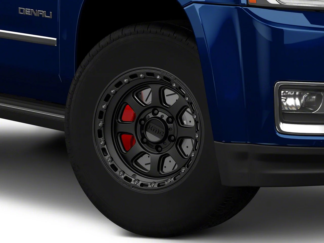 KMC Chase Satin Black with Gloss Black Lip 6-Lug Wheel; 17x9; 0mm Offset (15-20 Yukon)