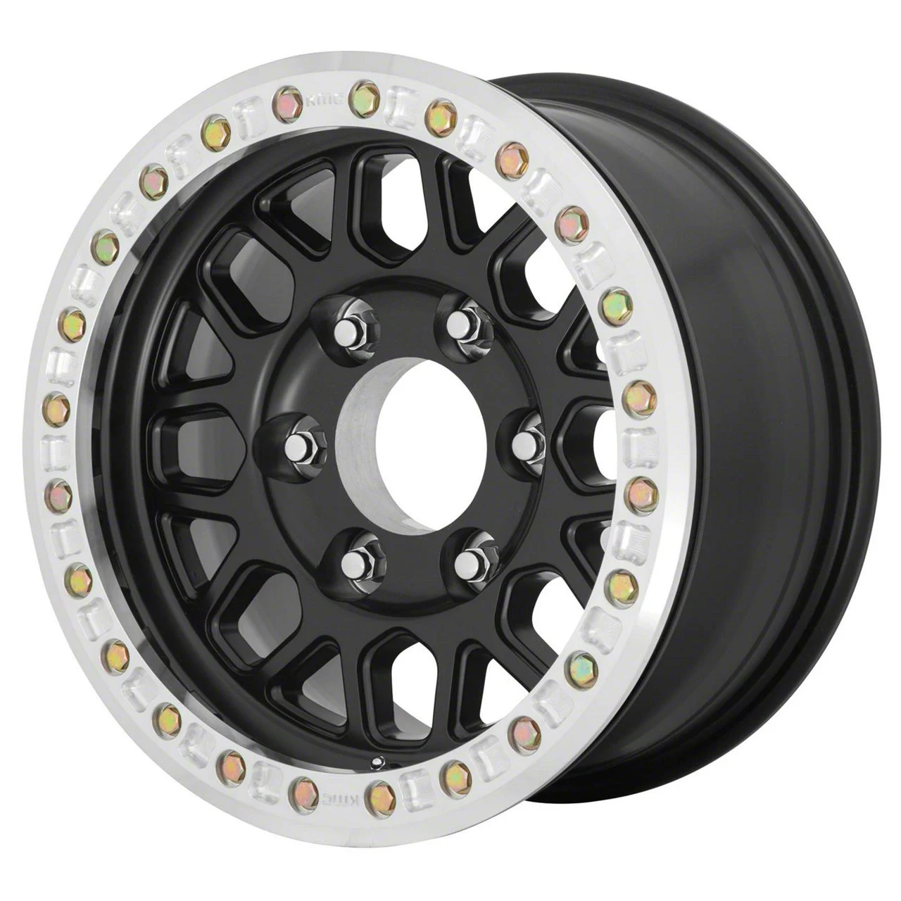KMC Grenade Desert Beadlock Satin Black 6-Lug Wheel; 17x8.5; 0mm Offset (15-20 Yukon)