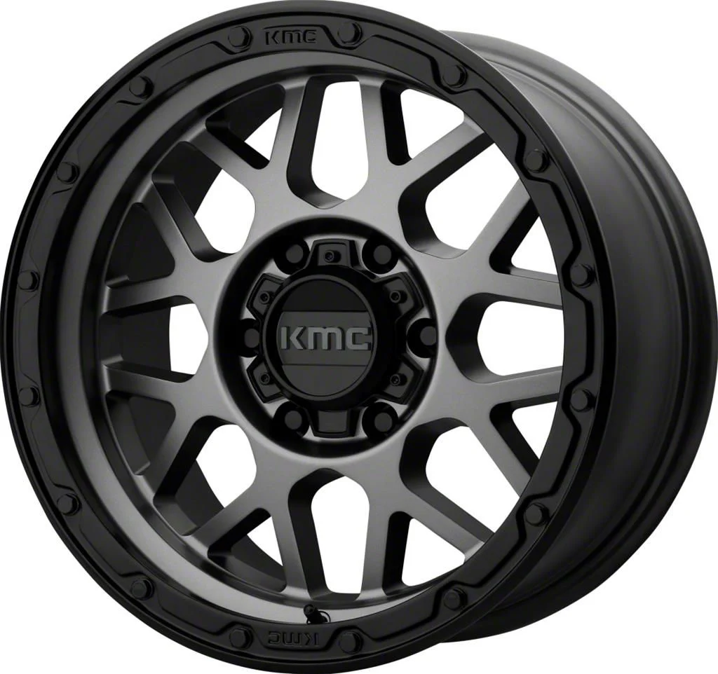 KMC Grenade Off-Road Matte Gray 6-Lug Wheel; 17x9; -12mm Offset (15-20 Yukon)