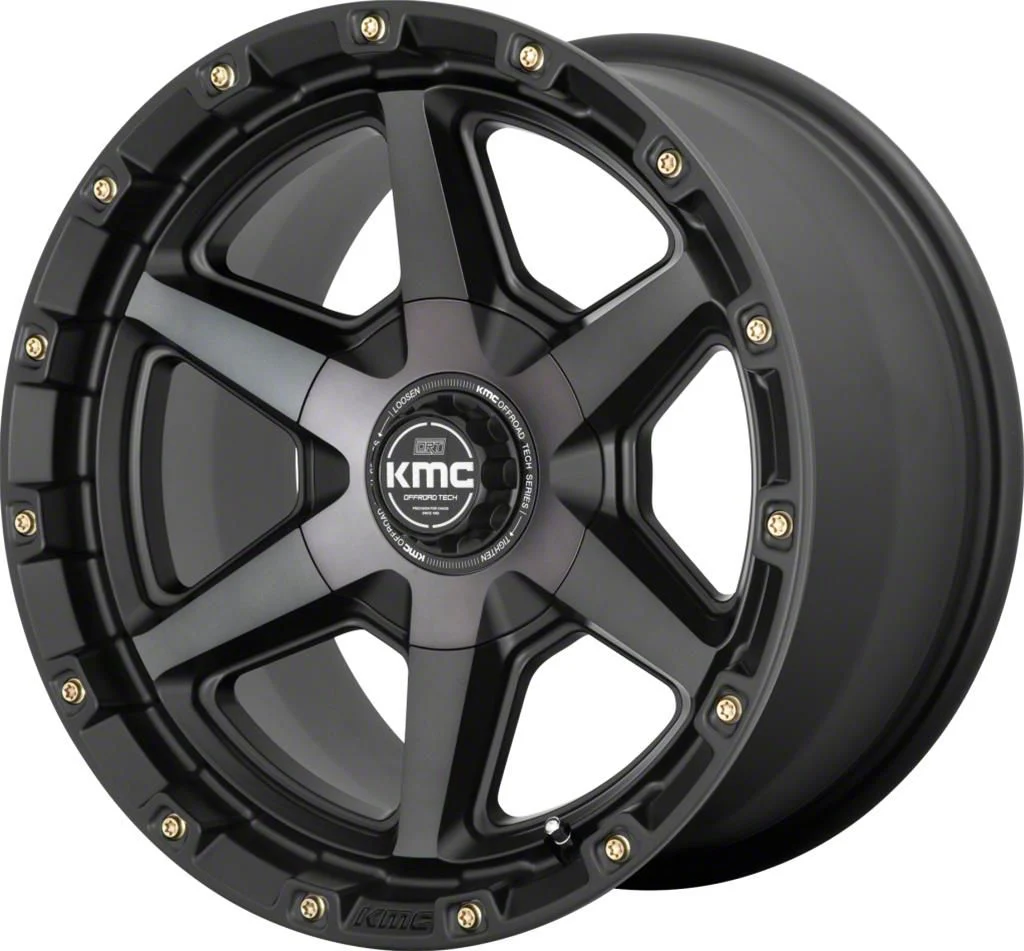 KMC Signal Satin Black with Gray Tint 6-Lug Wheel; 17x9; 0mm Offset (15-20 Yukon)